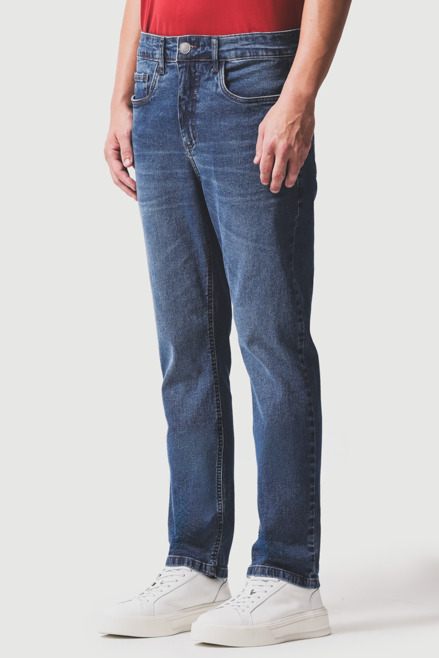 Calça Jeans Slim Escuro Azul Escuro — foto 1 de 5