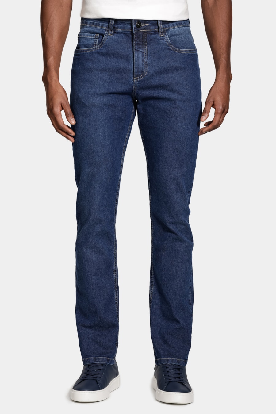 Calça Jeans Slim Especial Knit Azul Escuro — foto 1 de 6