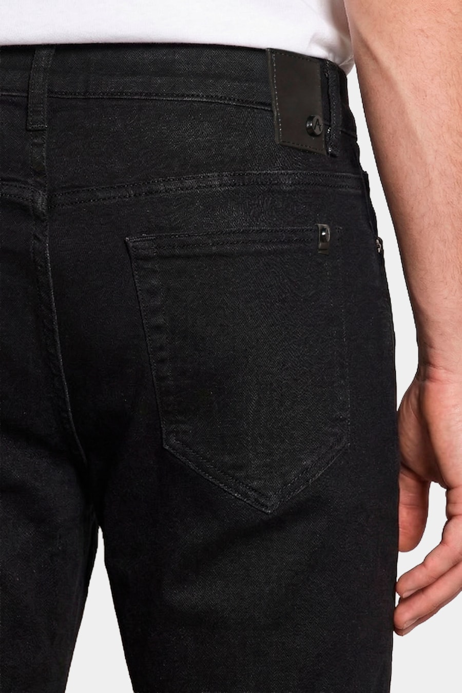 Calça Jeans Slim Especial Knit Preto — foto 4 de 6