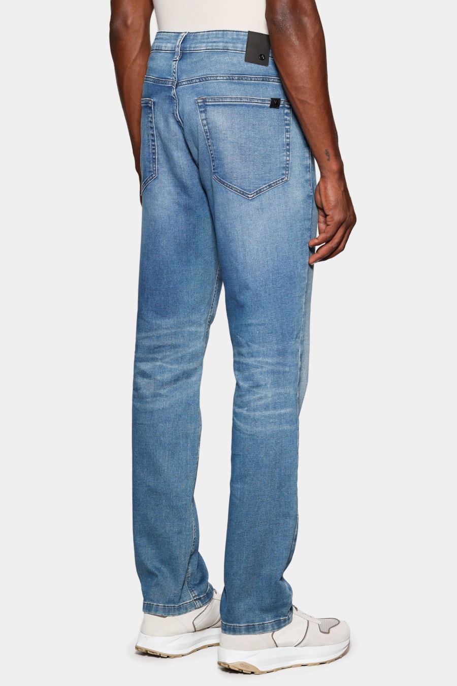 Calça Jeans Slim Especial Knit Vintage Azul Medio — foto 5 de 6