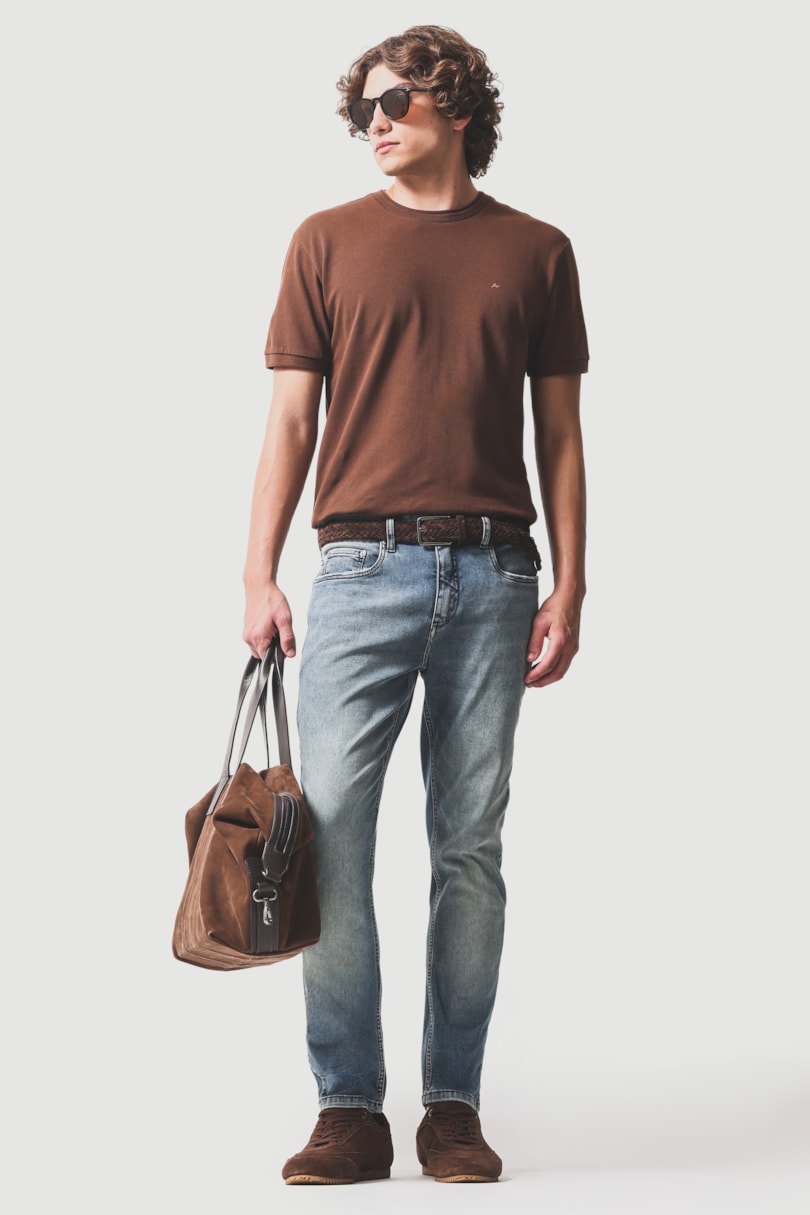 Calça Jeans Slim Flex And Dry Azul Escuro