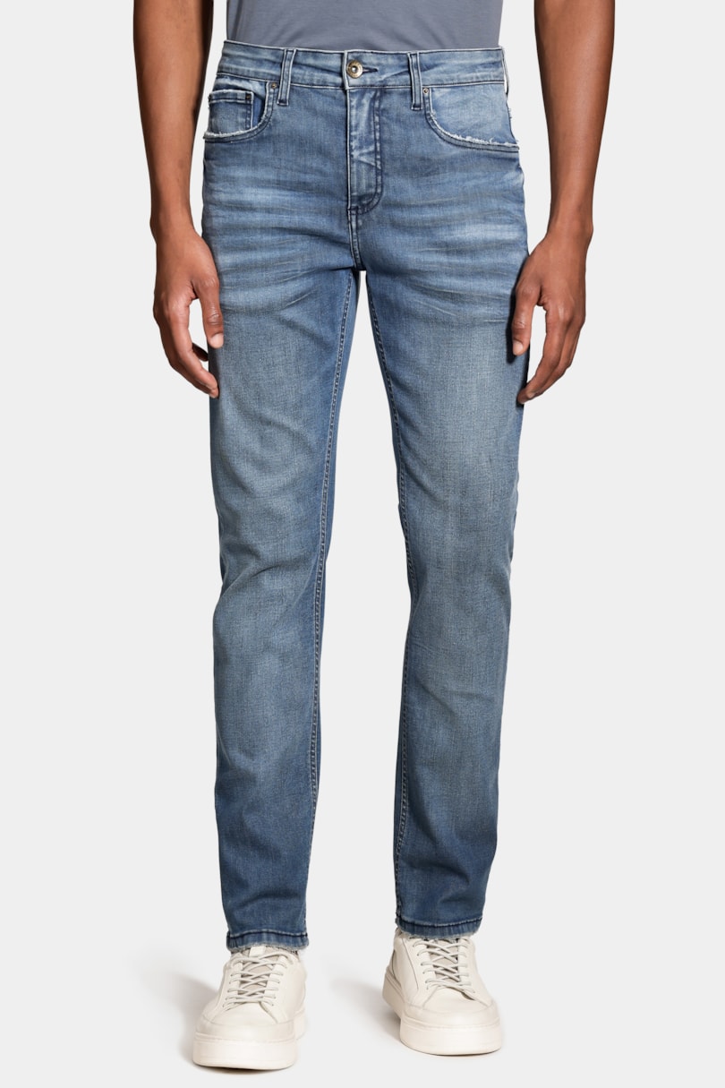 Calça Jeans Slim Flex And Dry Stone Azul Medio
