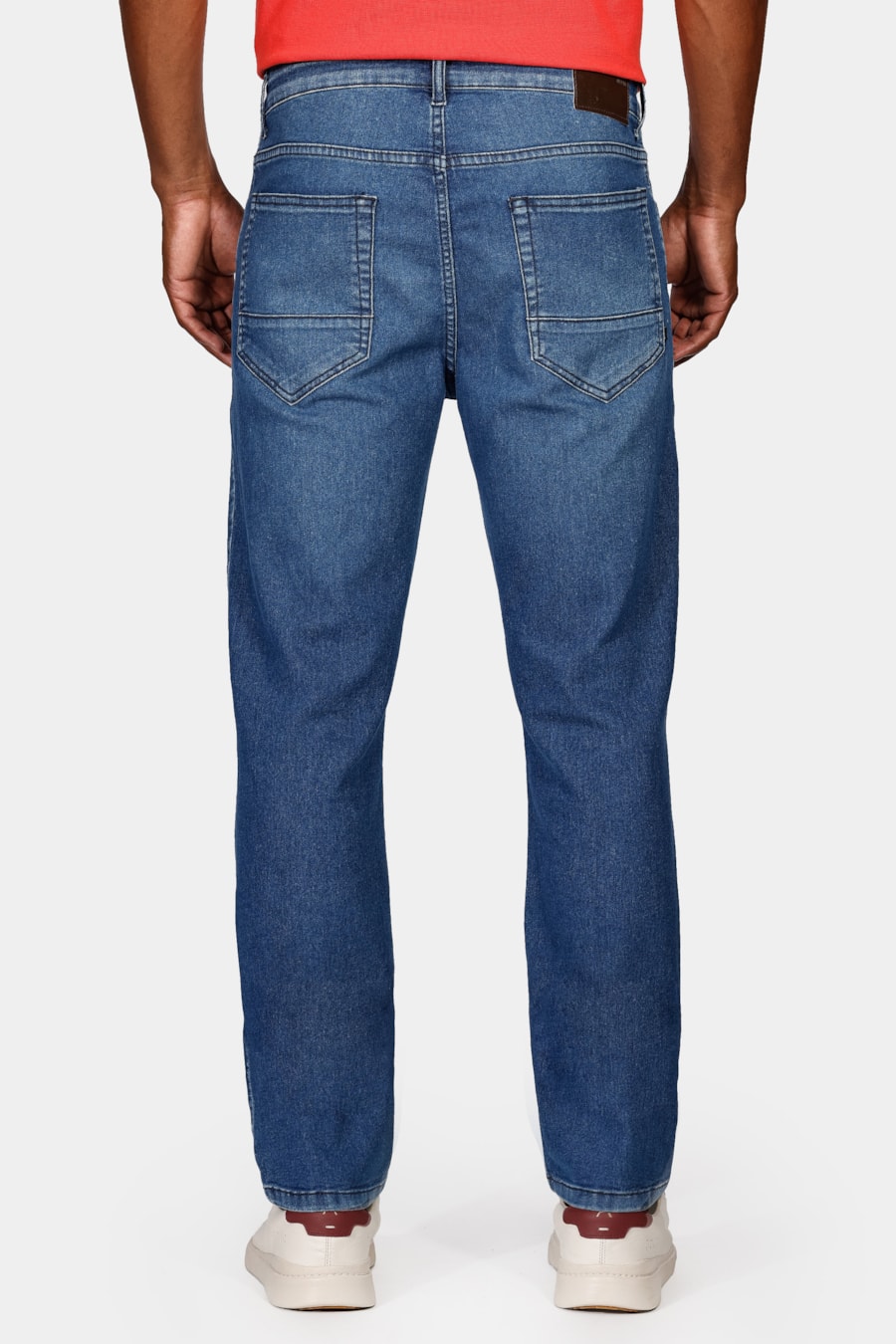Calça Jeans Slim Média Vintage Azul Médio — foto 5 de 5