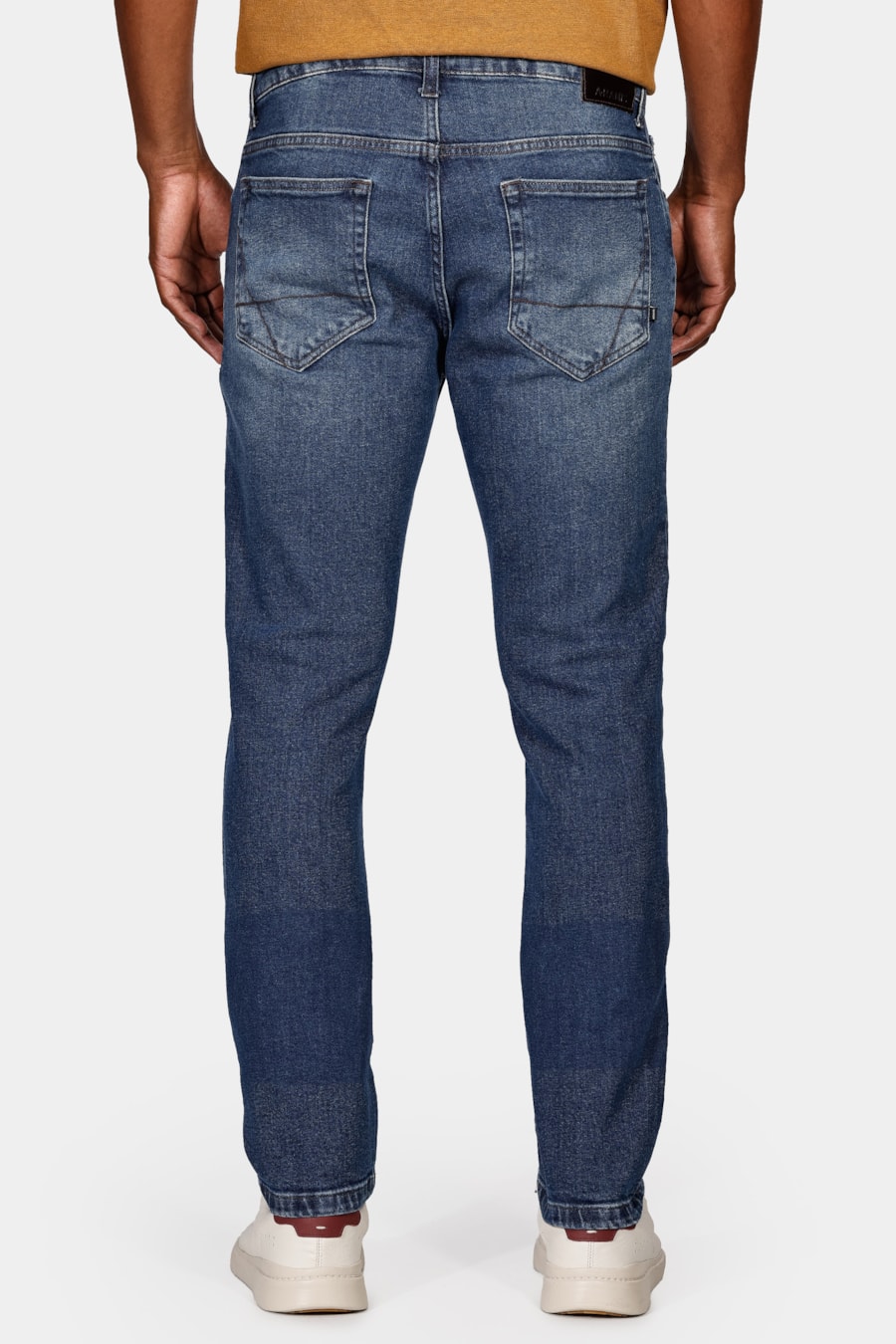 Calça Jeans Slim Medium Blue Dirty Azul Médio — foto 5 de 5