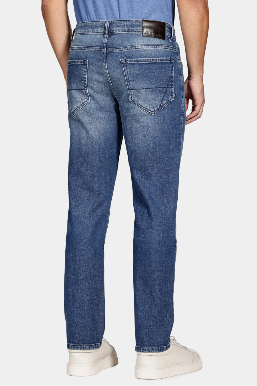 Calça Jeans Slim Medium Stone Wash Azul Medio — foto 5 de 6