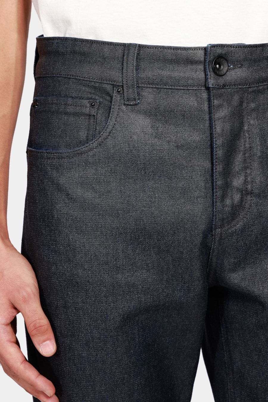 Calça Jeans Slim Premium Resinada Preto — foto 3 de 5