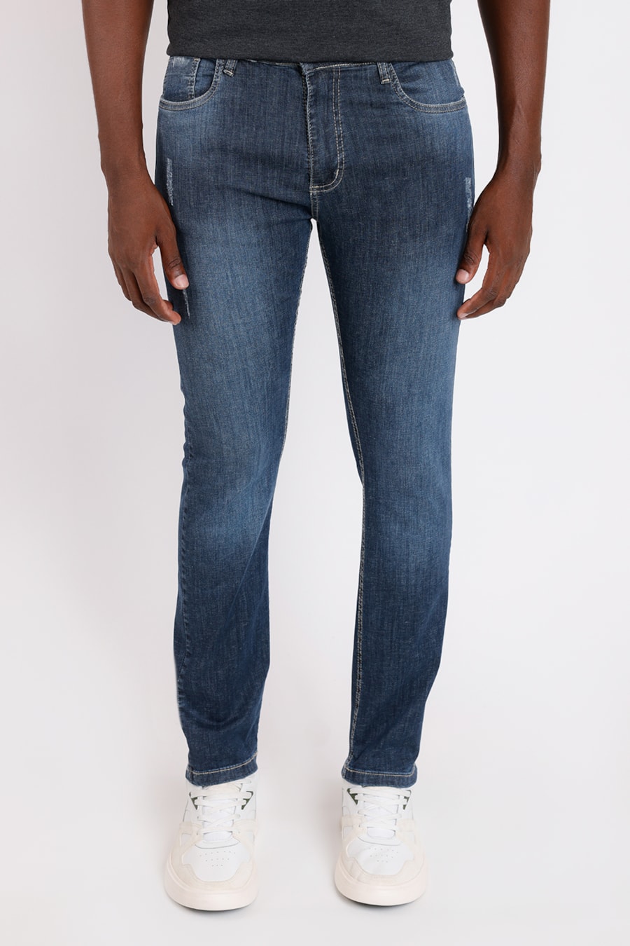 Calça Jeans Slim Puídos Azul — foto 1 de 5