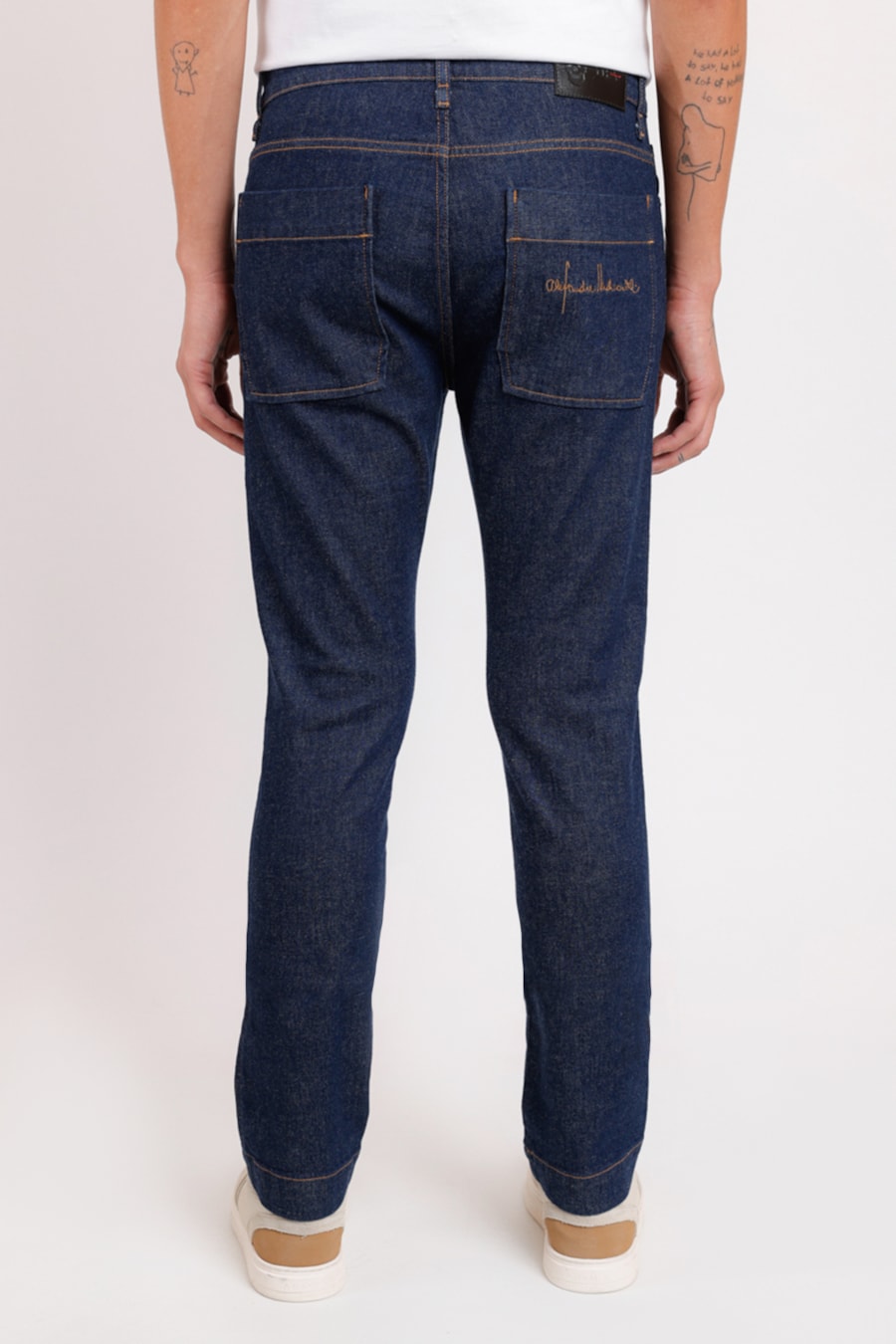 Calça Jeans Slim Raw Colab Alexandre Herchcovitch Azul Escuro — foto 5 de 5