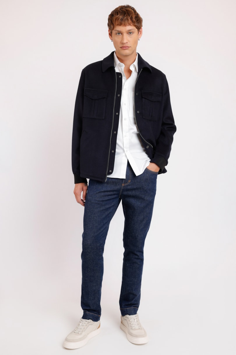 Calça Jeans Slim Raw Colab Alexandre Herchcovitch Azul Escuro