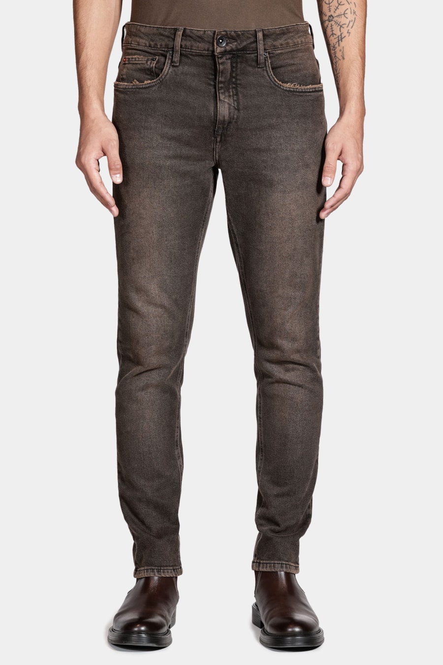Calça Jeans Slim Red Black Dirty Preto — foto 1 de 5