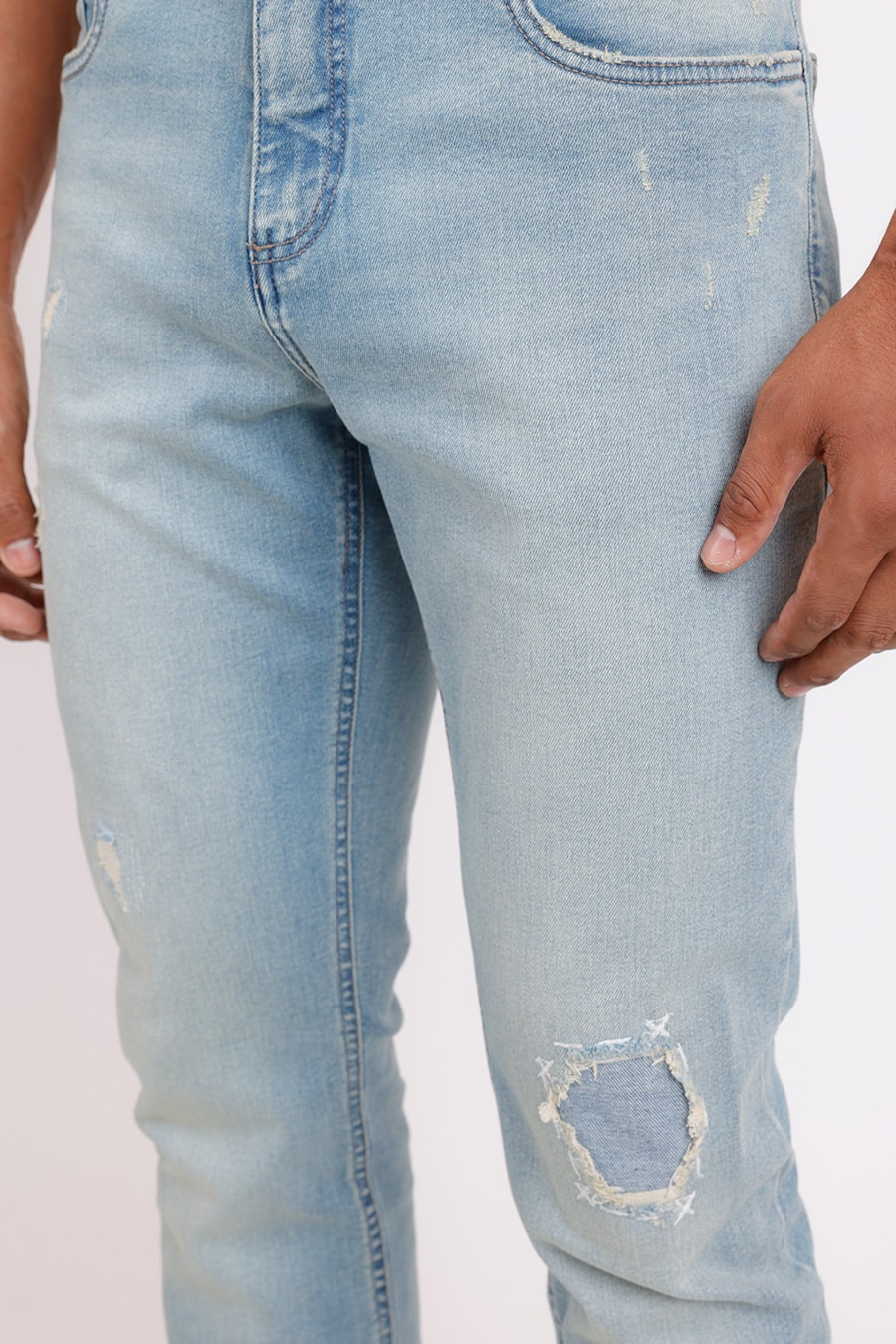 Calça Jeans Slim Red Blend Liocel Azul Claro — foto 2 de 4