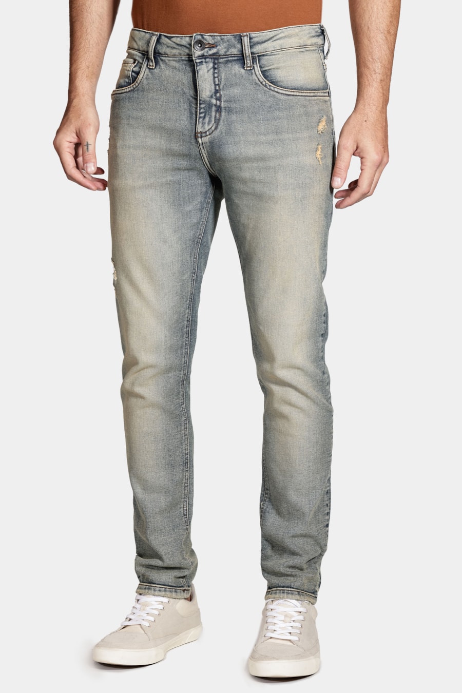 Calça Jeans Slim Red Dirty Vintage Azul Escuro — foto 1 de 5