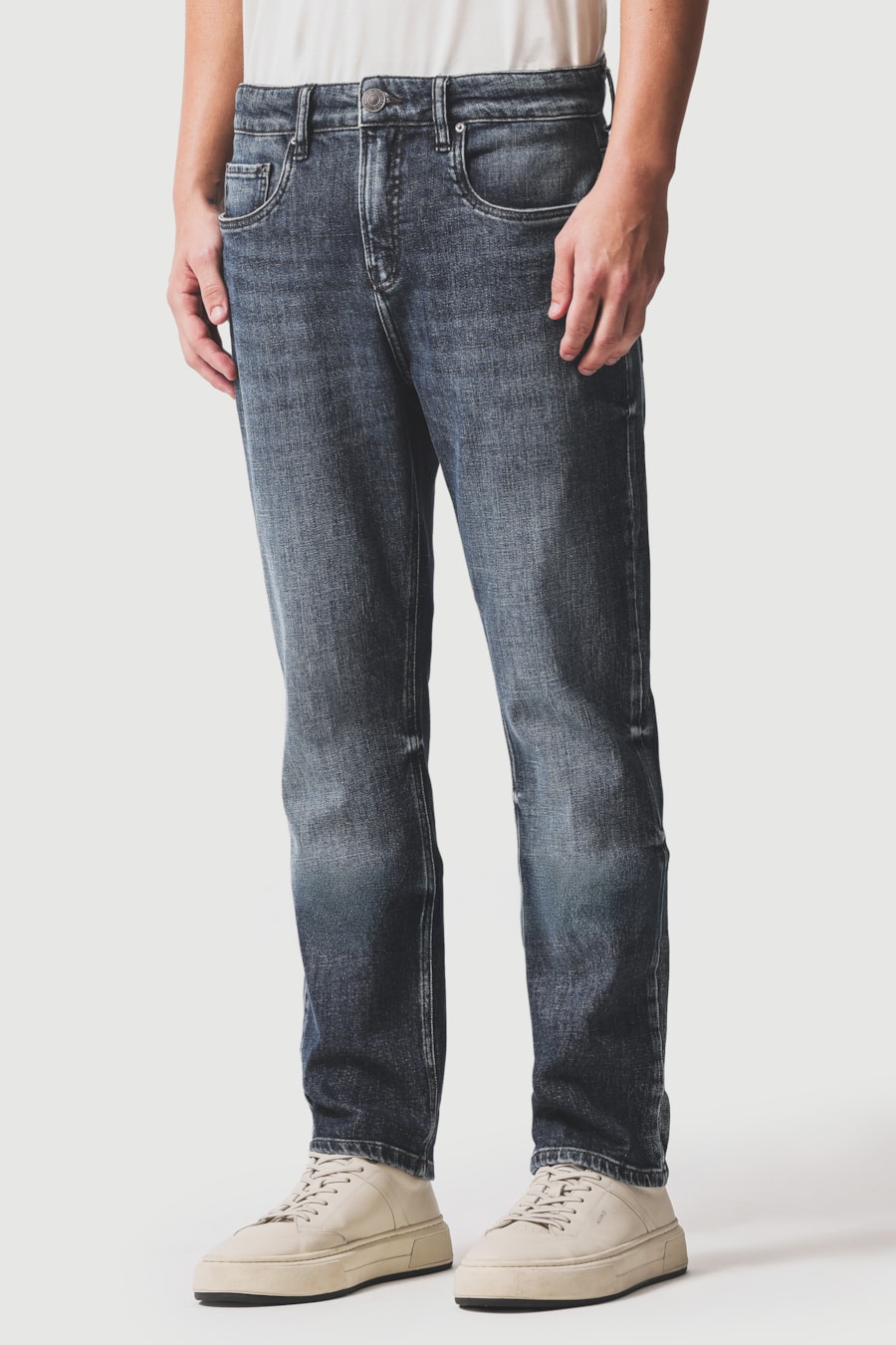 Calça Jeans Slim St Used Escuro Azul Escuro — foto 1 de 5