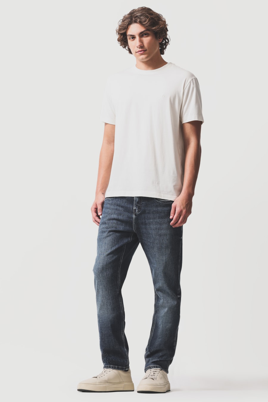 Calça Jeans Slim St Used Escuro Azul Escuro — foto 2 de 5