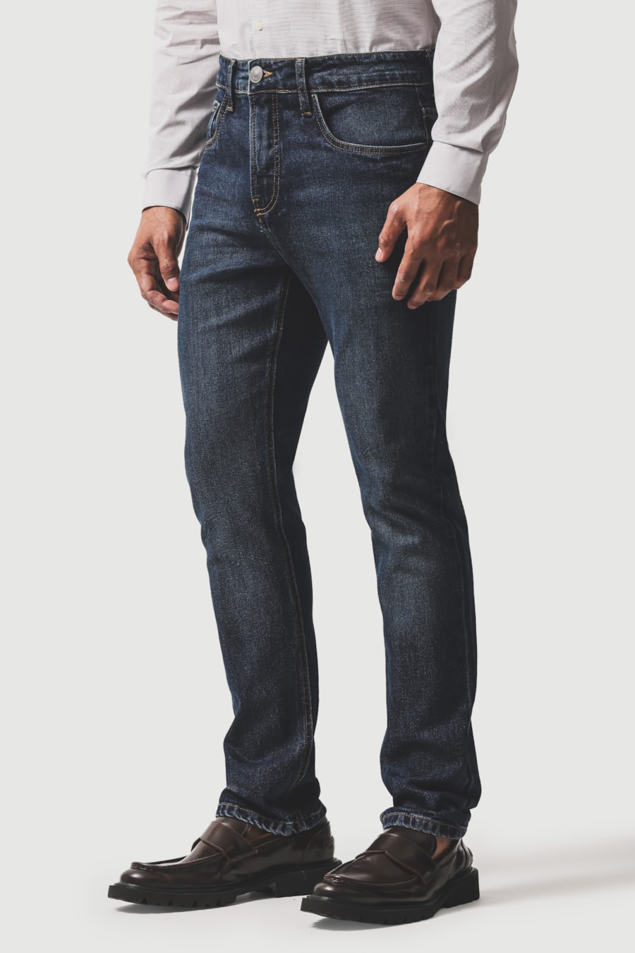 Calça Jeans Slim St Used Escuro Azul Escuro — foto 1 de 6