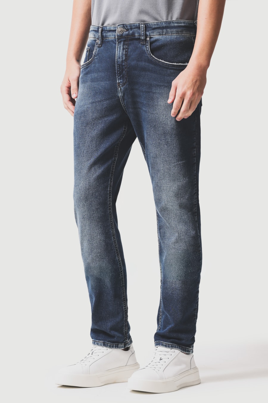 Calça Jeans Slim St Used Médio Azul Medio — foto 1 de 5