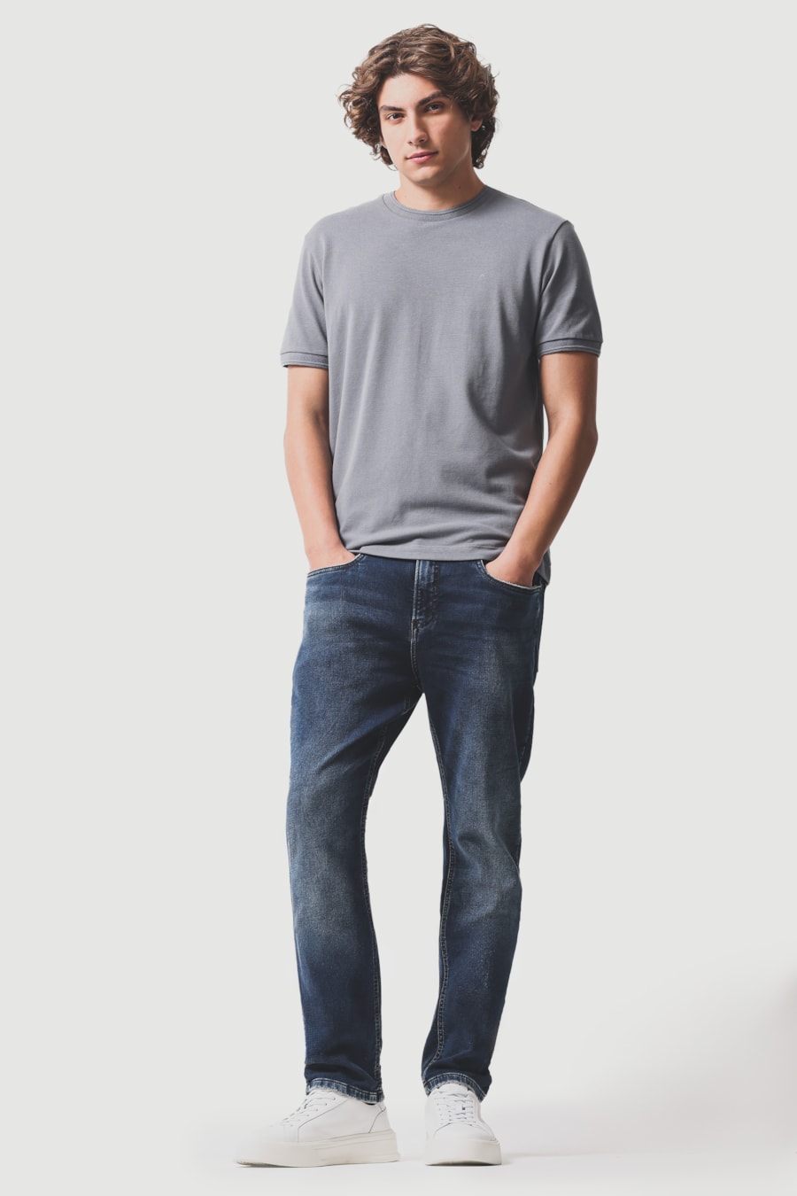 Calça Jeans Slim St Used Médio Azul Medio — foto 2 de 5