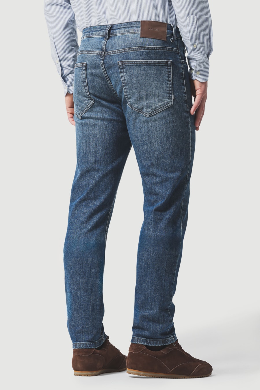 Calça Jeans Slim Stone Azul Escuro — foto 5 de 6