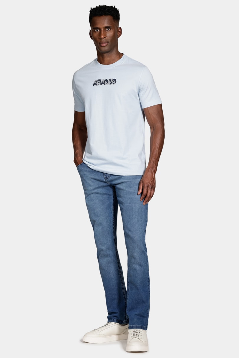 Calça Jeans Slim Super Stone Azul Medio