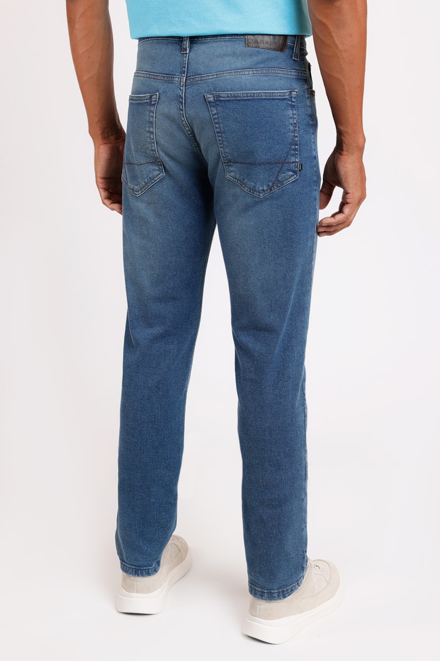 Calça Jeans Slim Vintage Dirty Azul Médio — foto 3 de 3
