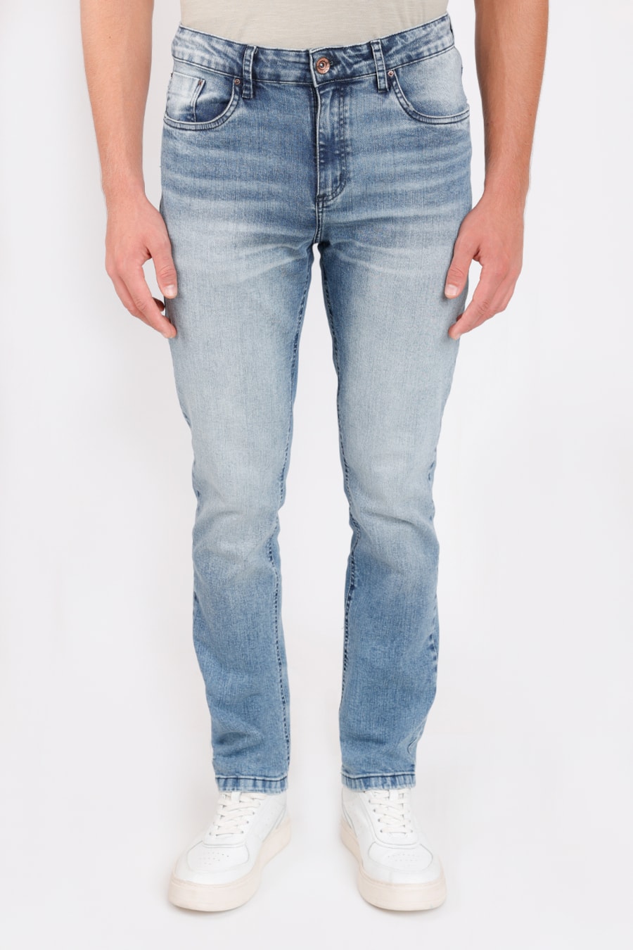 Calça Jeans Slim Vintage Liocel Azul Claro — foto 1 de 5
