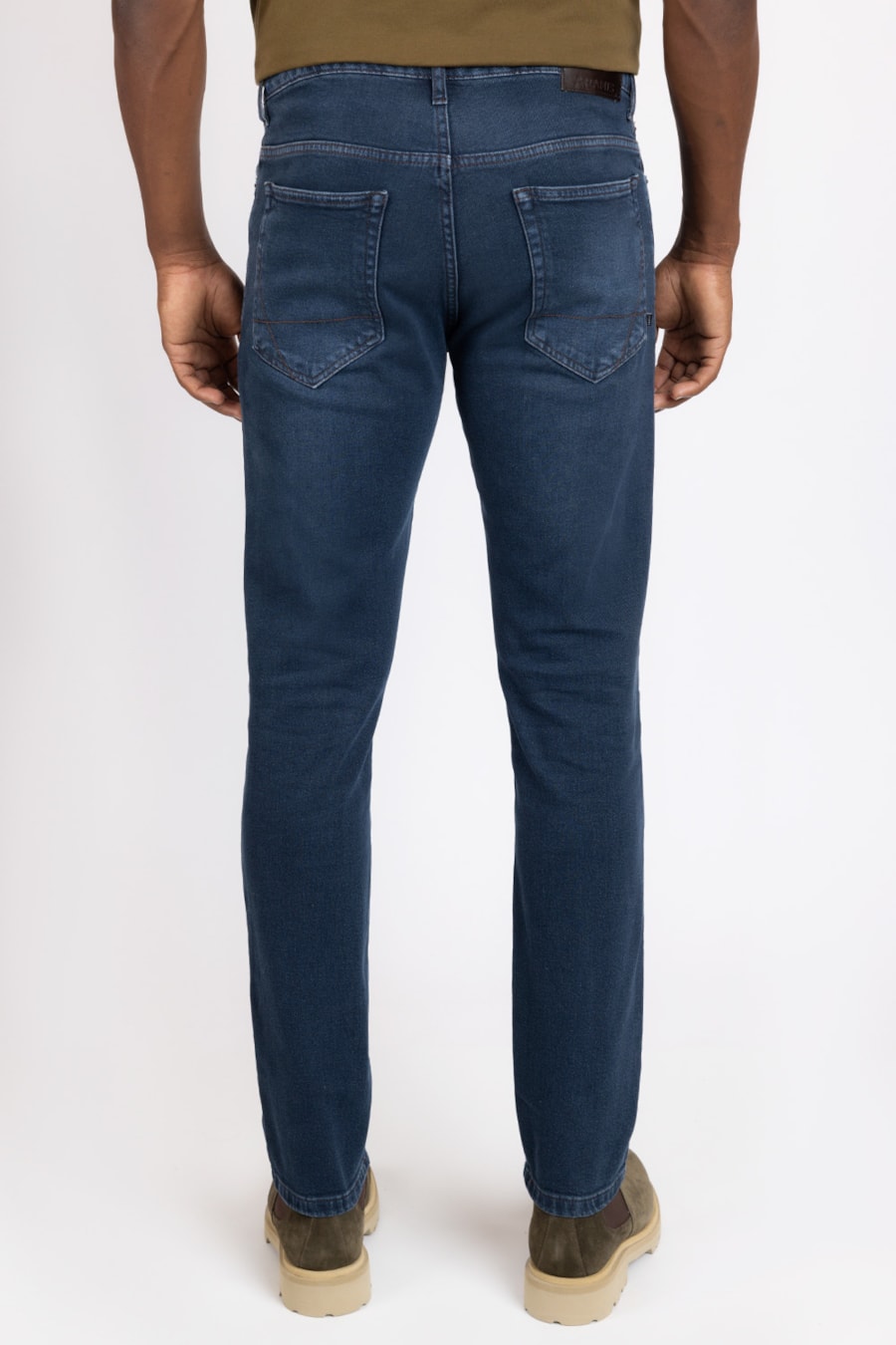 Calça Jeans Slim Vintage Stone Azul Escuro — foto 3 de 3