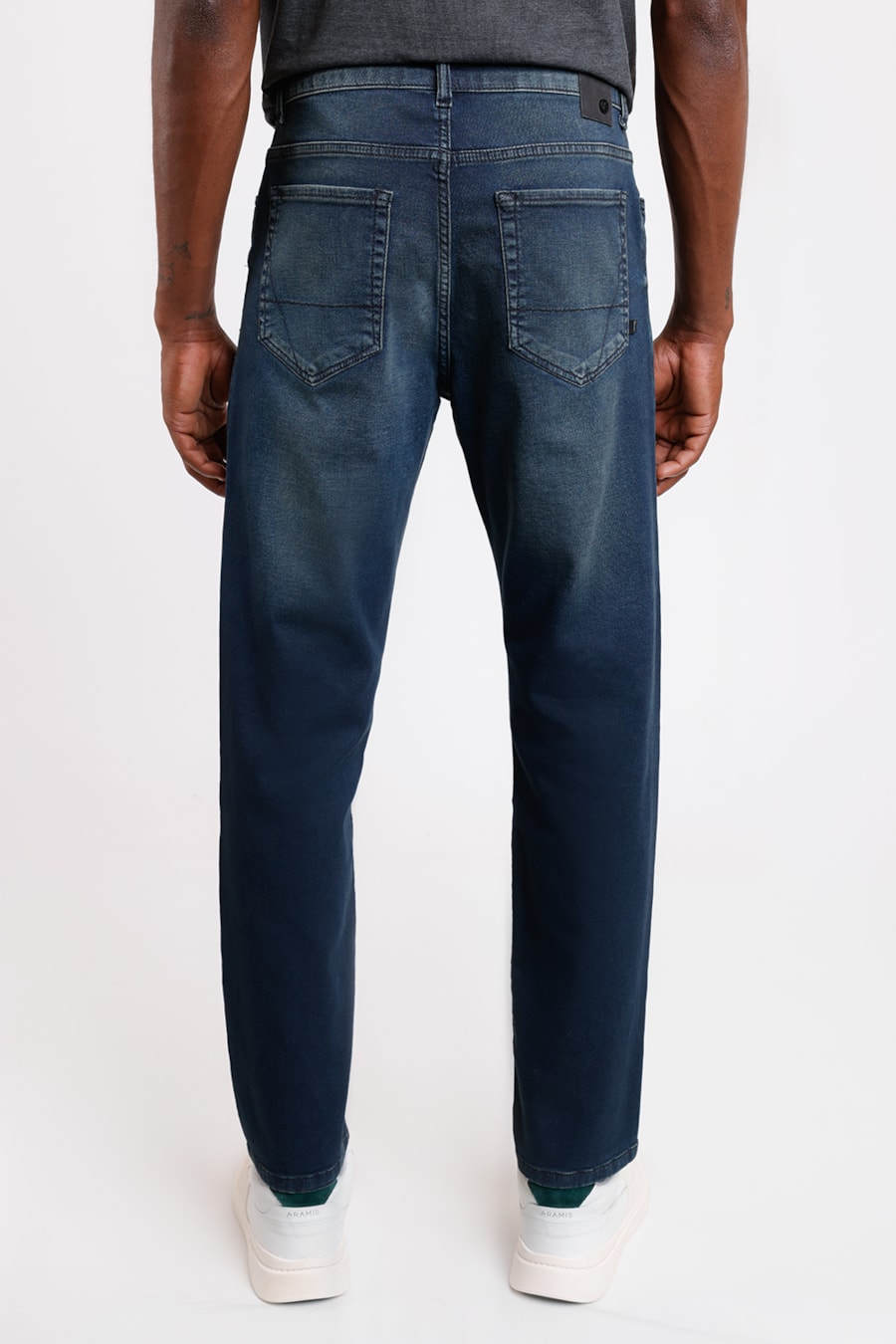 Calça Jeans Trapézio Comfort Vintage Azul Médio — foto 5 de 5
