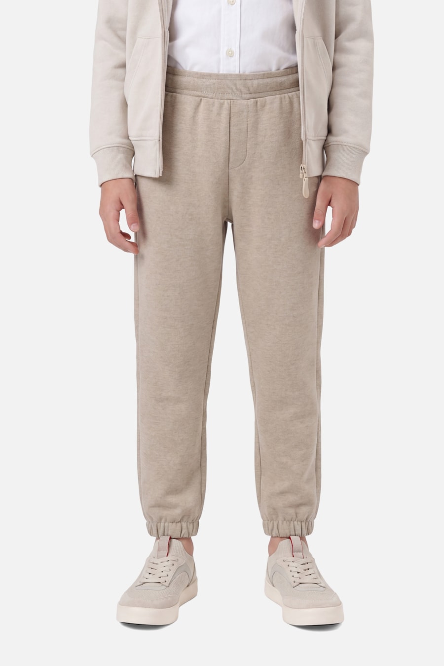 Calça Jogger Infantil Moletom Caqui — foto 1 de 4