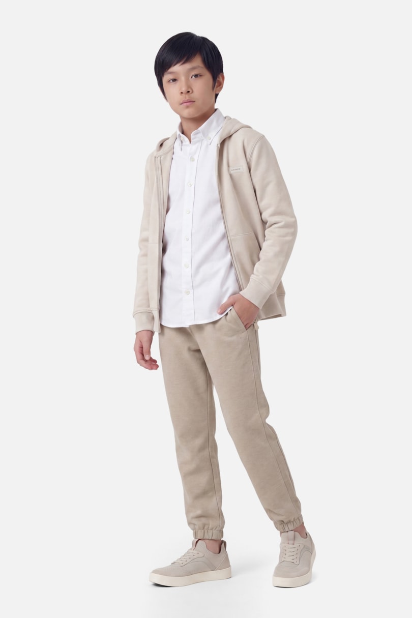 Calça Jogger Infantil Moletom Caqui