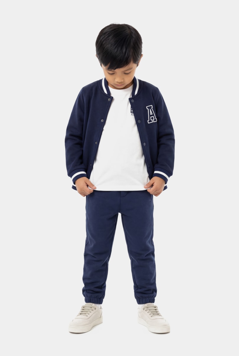 Calça Jogger Infantil Moletom Navy
