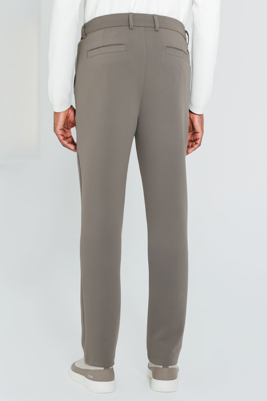 Calça Scuba Super Slim Elástico Lateral Cáqui — foto 5 de 6