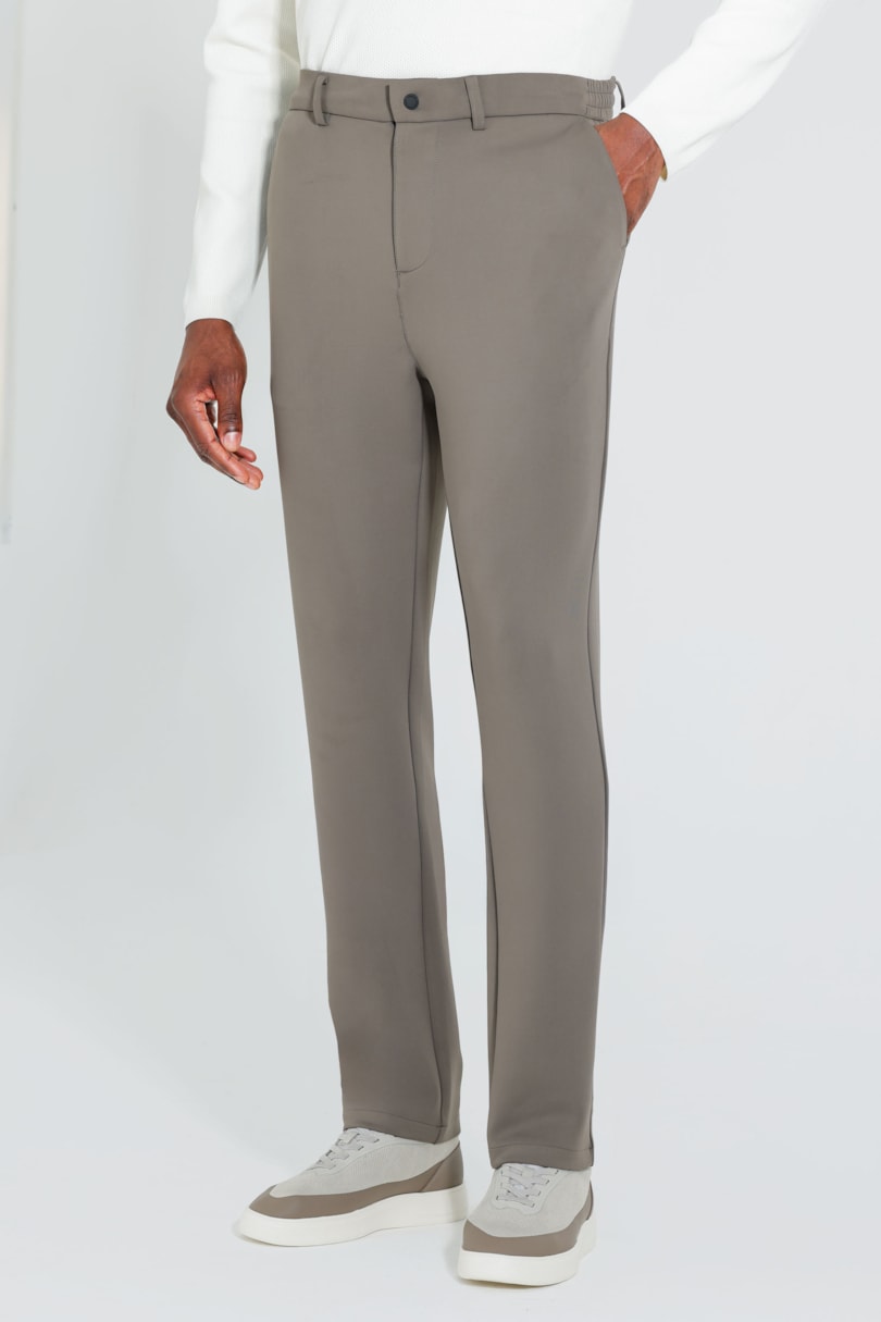 Calça Scuba Super Slim Elástico Lateral Cáqui