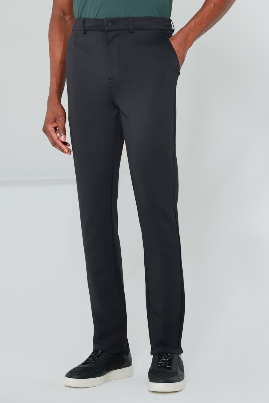 Calça Scuba Super Slim Elástico Lateral Preto — foto 1 de 6