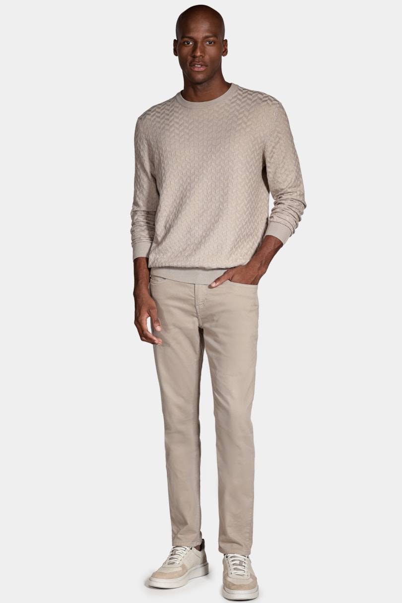 Calça Slim Moletom Color Cáqui