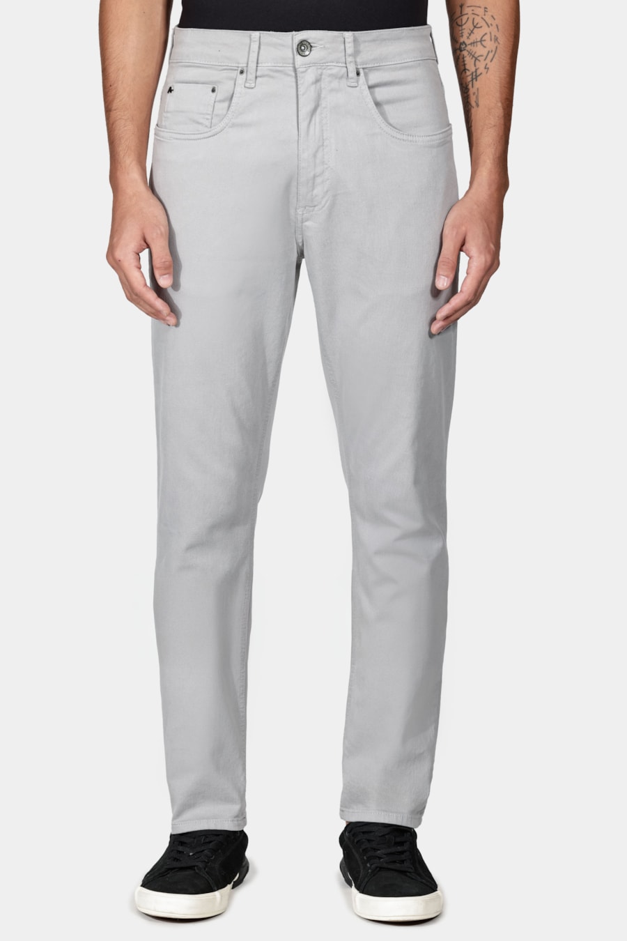 Calça Slim Moletom Color Cinza Prata — foto 1 de 5