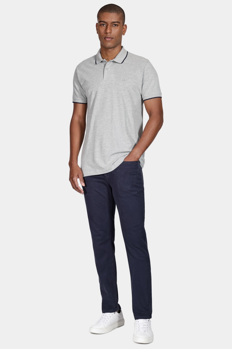 Calça Slim Moletom Color Marinho