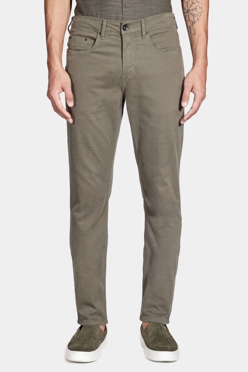 Calça Slim Moletom Color Verde Militar