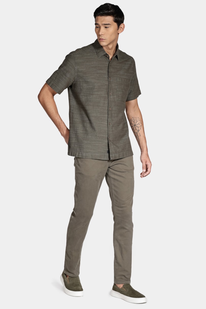 Calça Slim Moletom Color Verde Militar