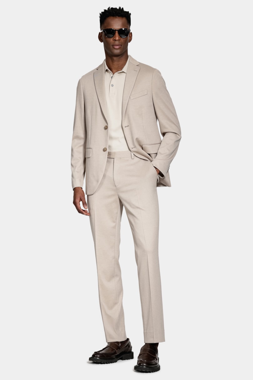 Calça Super Slim Malha Alfaiataria Caqui