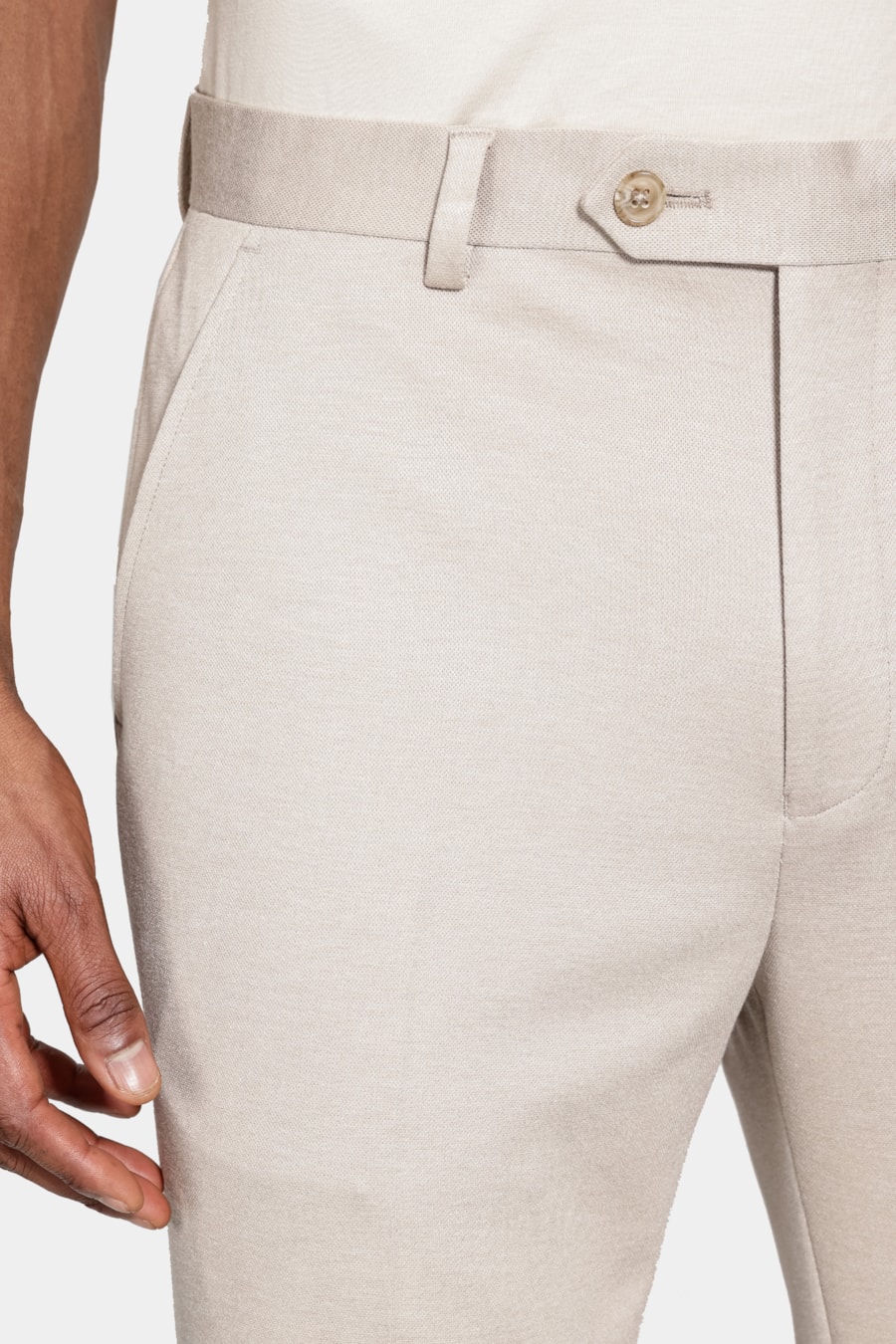 Calça Super Slim Malha Alfaiataria Caqui — foto 3 de 6