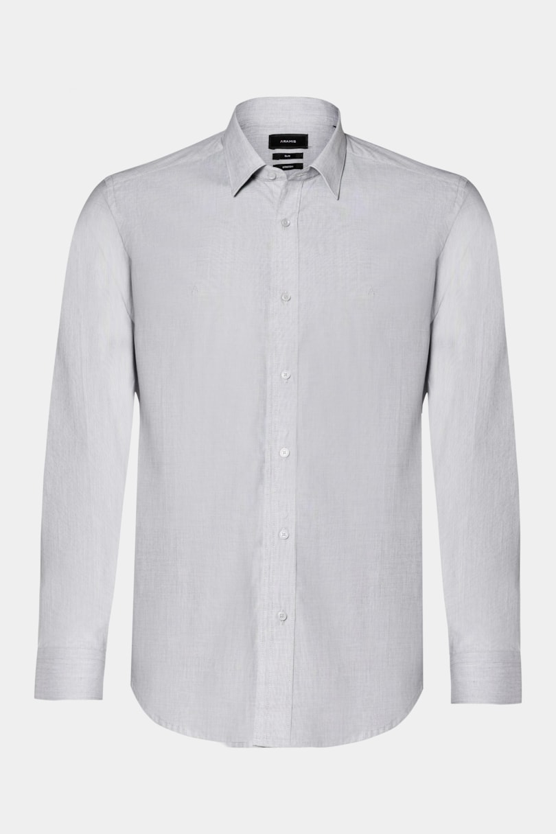 Camisa Algodão Regular Manga Longa Azul