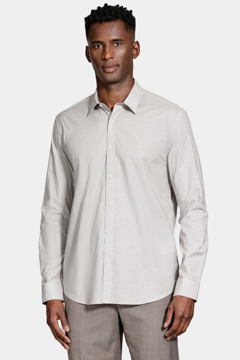 Camisa Algodão Regular Manga Longa Tabaco