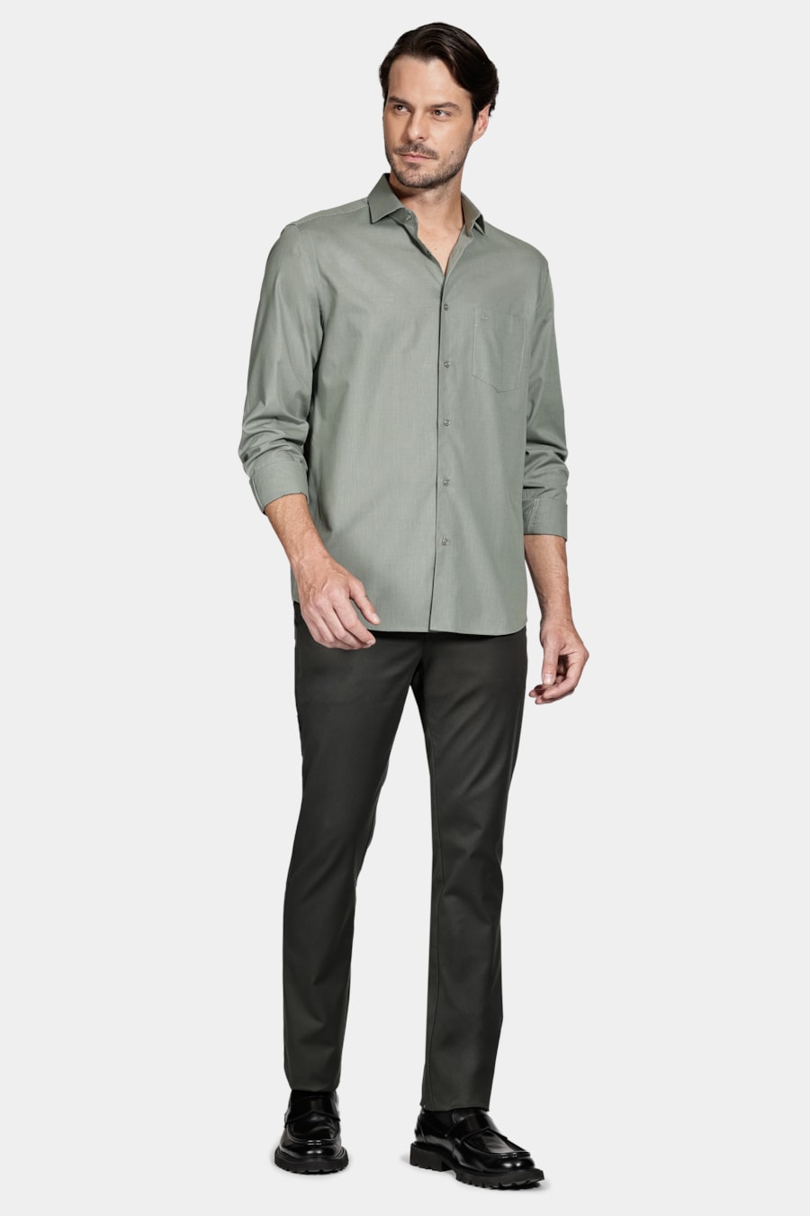 Camisa Algodão Regular Manga Longa Xadrez Cacto C/ Verde — foto 2 de 6
