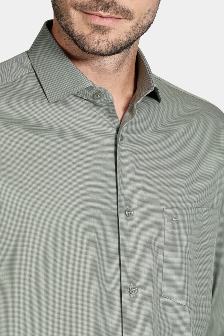Camisa Algodão Regular Manga Longa Xadrez Cacto C/ Verde — foto 3 de 6