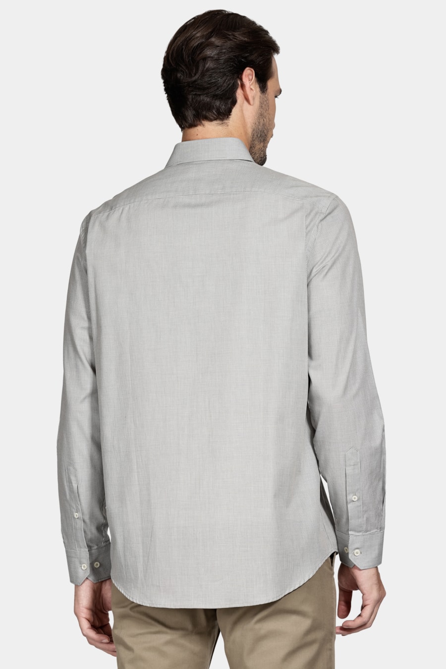 Camisa Algodão Regular Manga Longa Xadrez Verde C/ Branco — foto 4 de 6