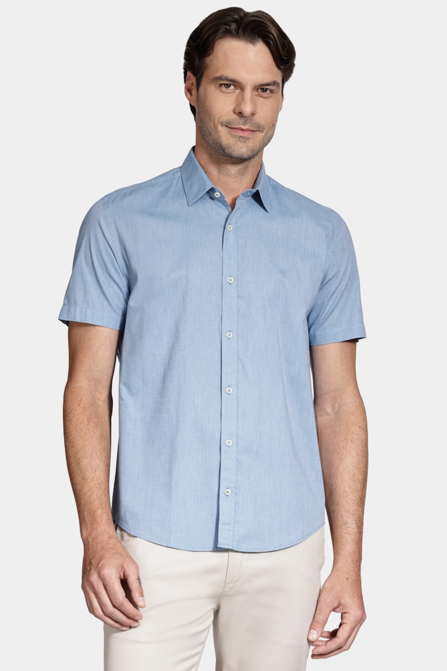 Camisa Aramis Manga Curta Modal Boa Vista Azul Classico — foto 1 de 6