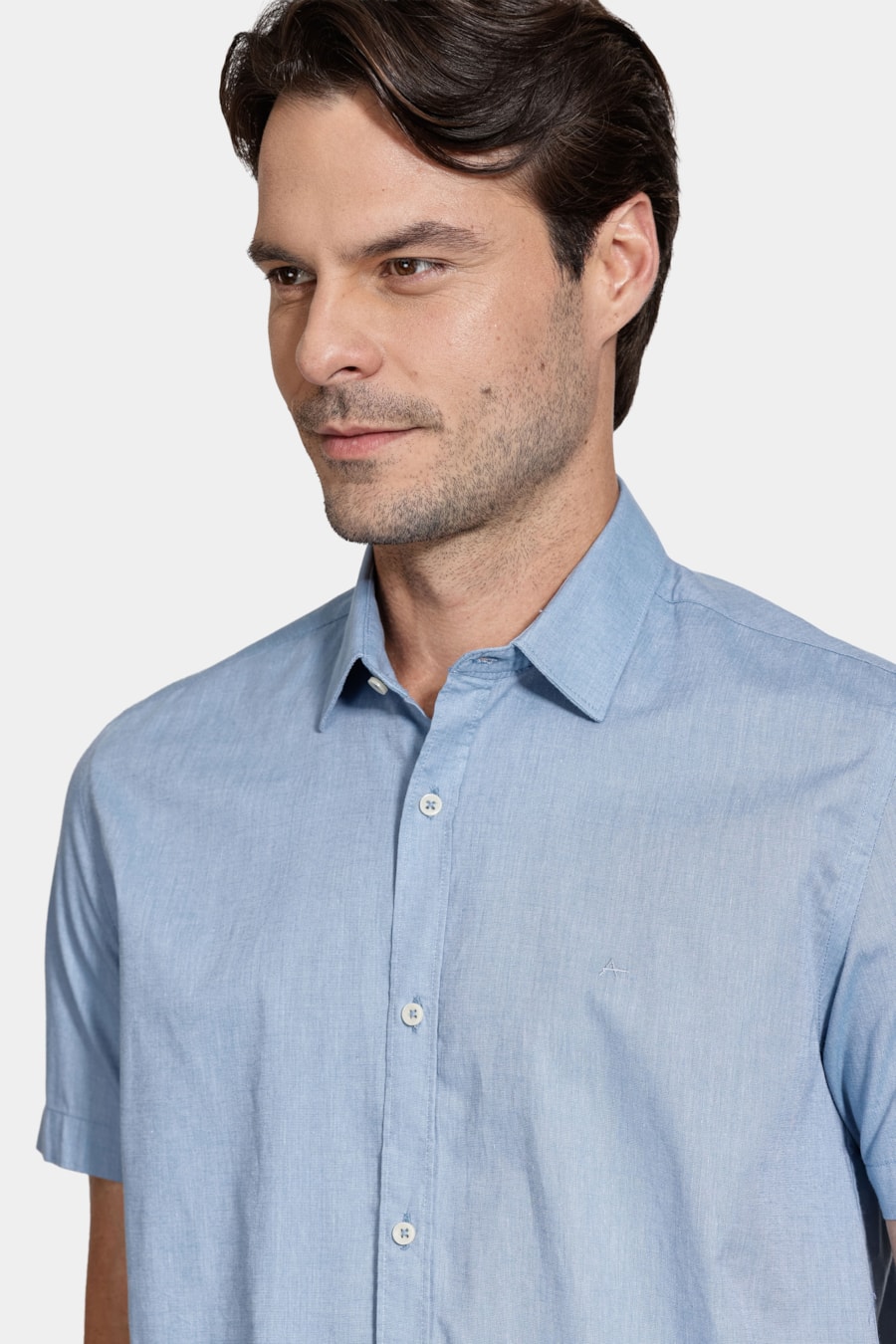 Camisa Aramis Manga Curta Modal Boa Vista Azul Classico — foto 3 de 6