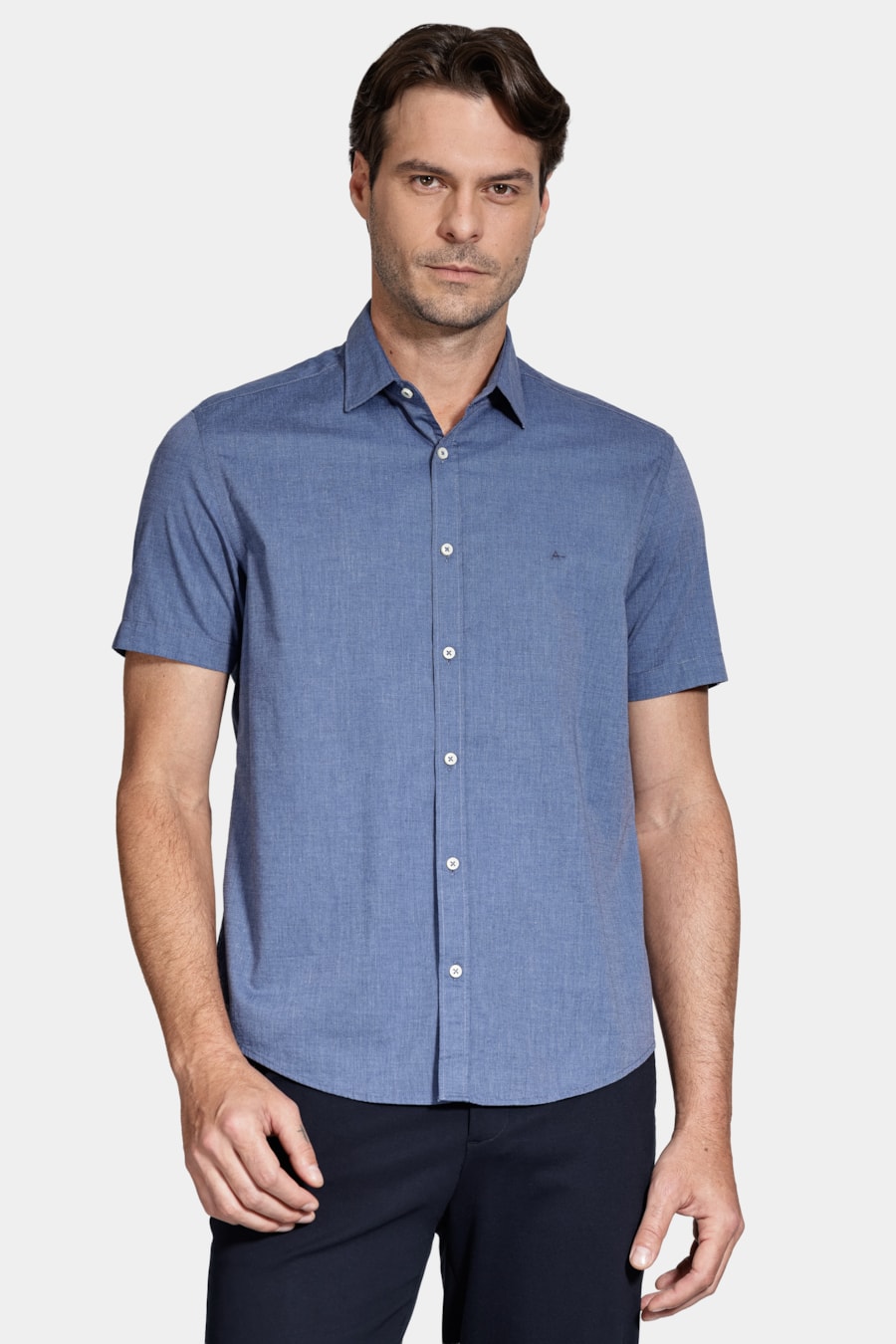 Camisa Aramis Manga Curta Modal Boa Vista Azul Forte — foto 1 de 6