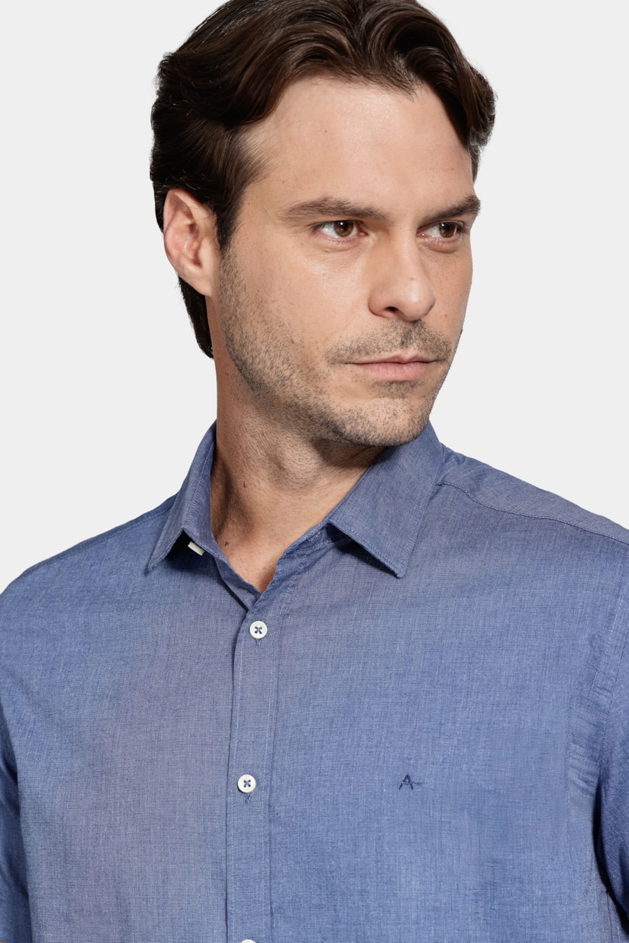 Camisa Aramis Manga Curta Modal Boa Vista Azul Forte — foto 3 de 6