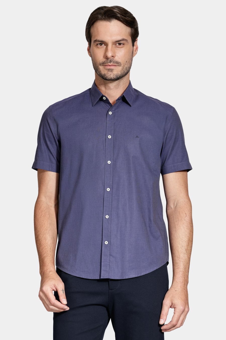 Camisa Aramis Manga Curta Modal Boa Vista Marinho — foto 1 de 6